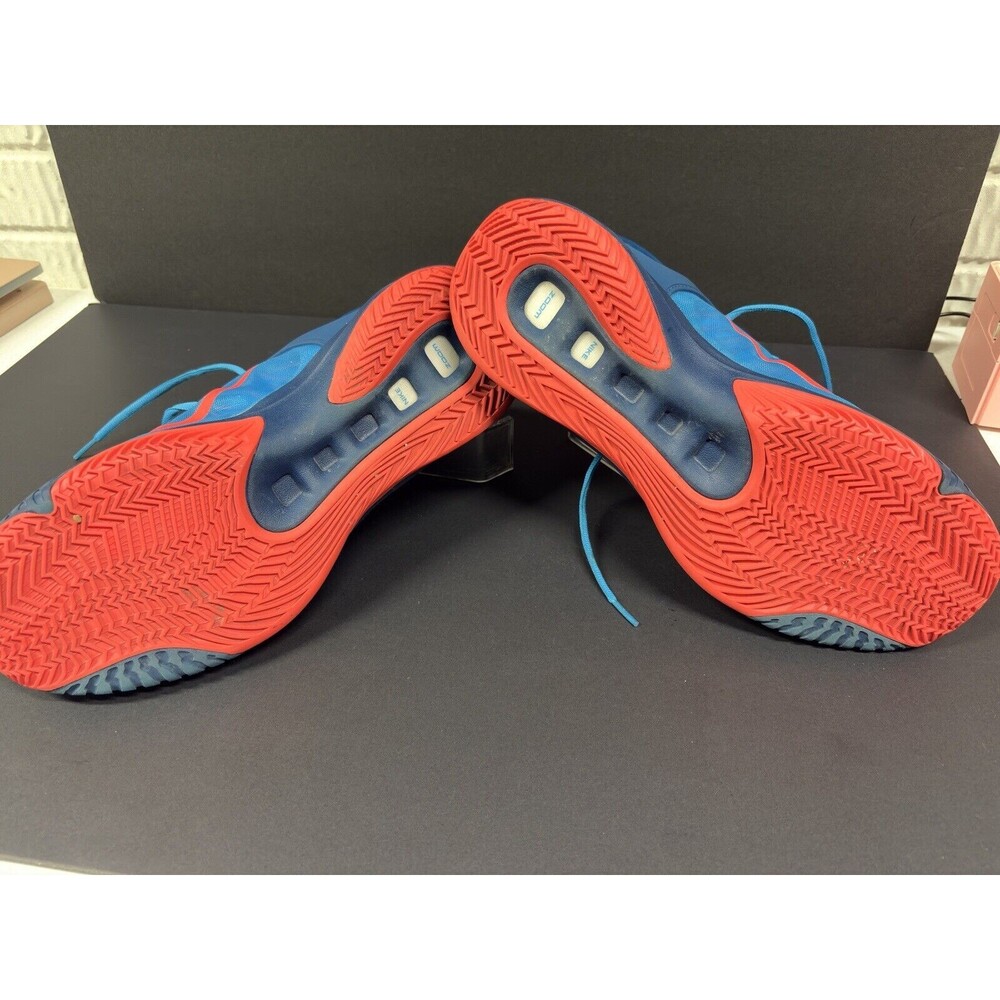 Nike Men’s Blue with Orange Accents Basketball Sneakers - Picture 2 of 16